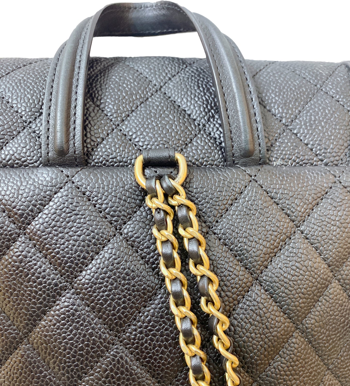 BLACK CAVIAR LEATHER  CC FILIGREE BACKPACK