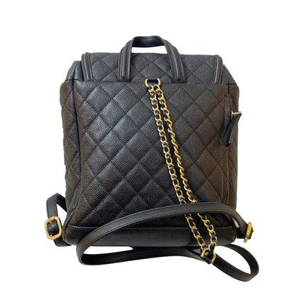 BLACK CAVIAR LEATHER  CC FILIGREE BACKPACK