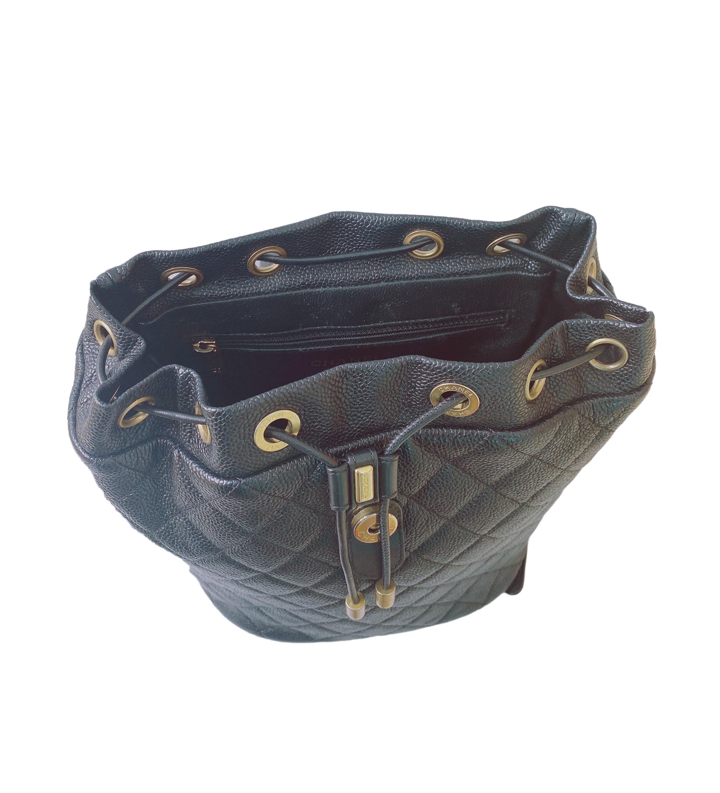 BLACK CAVIAR LEATHER  CC FILIGREE BACKPACK