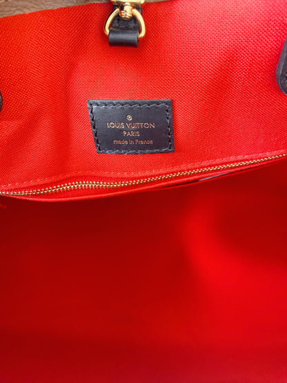 BROWN GIANT MONOGRAM COATED CANVAS ONTHEGO GM HANDBAG