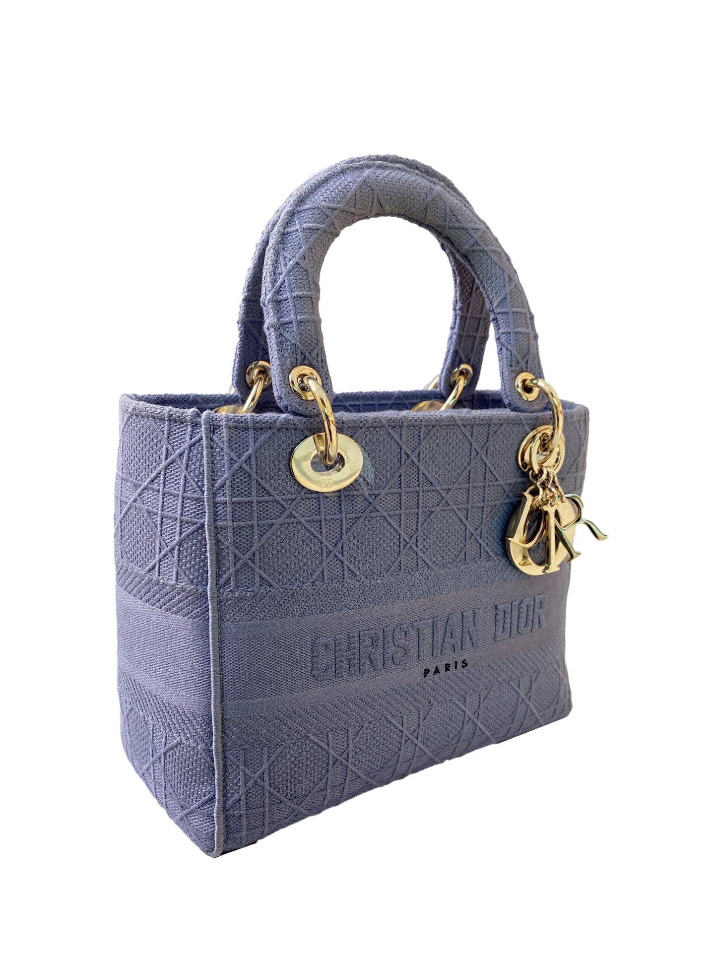 LIGHT BLUE EMBROIDERYCANNAGE MEDIUM LADY -LITE HANDBAG