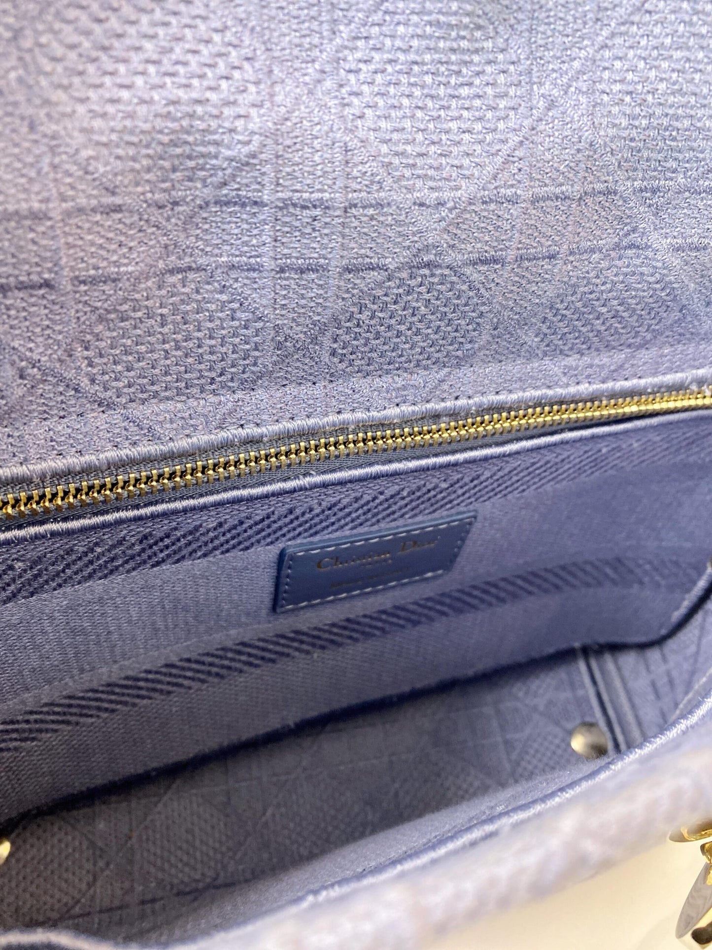 LIGHT BLUE EMBROIDERYCANNAGE MEDIUM LADY -LITE HANDBAG