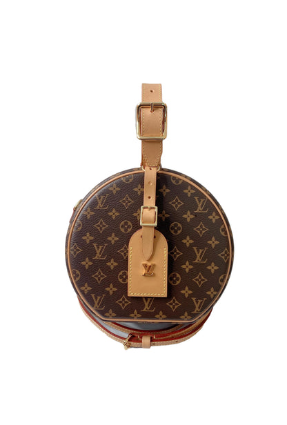 BROWN MONOGRAM CANVAS PETITE BOITE CHAPEAU BAG