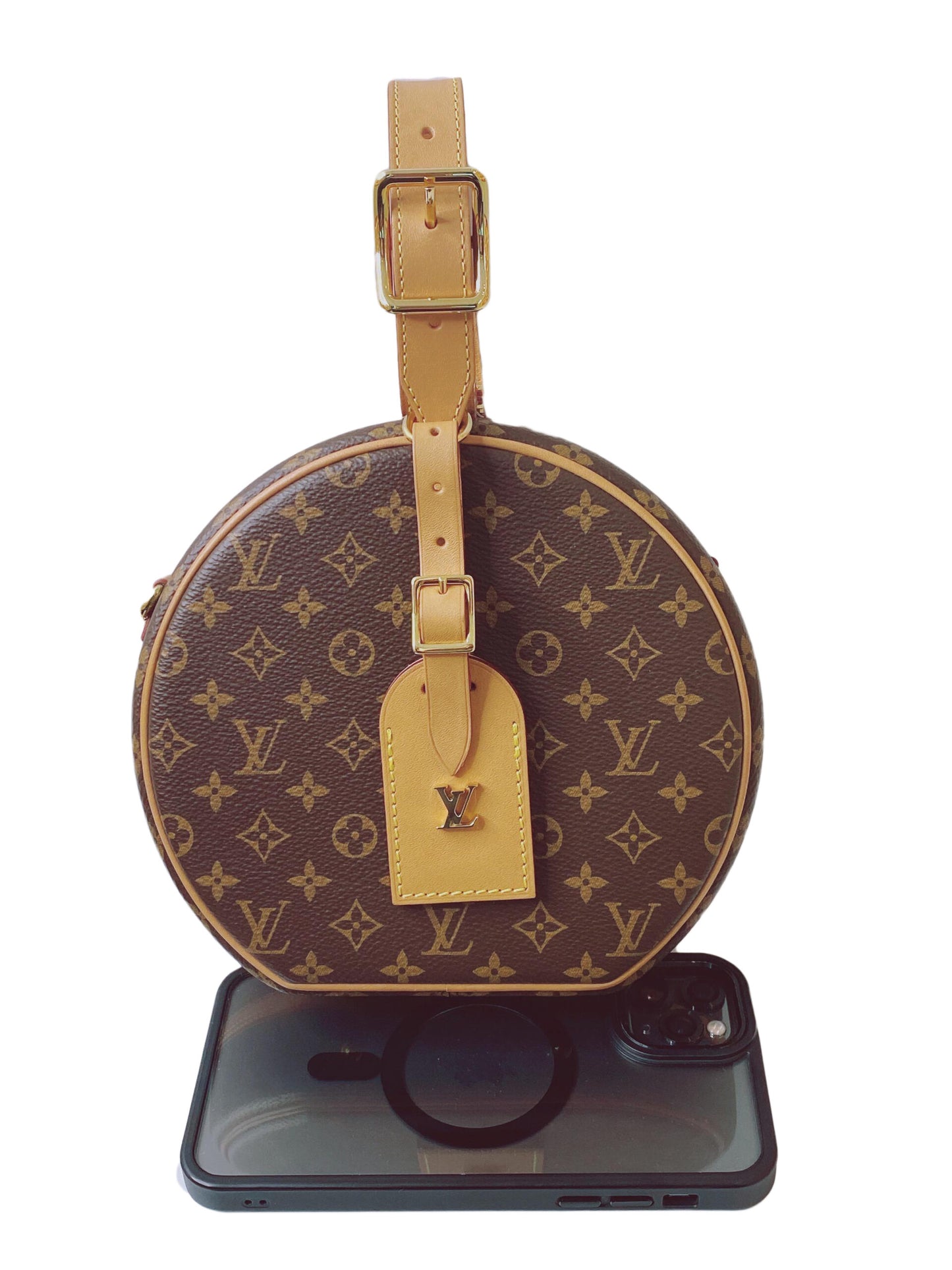 BROWN MONOGRAM CANVAS PETITE BOITE CHAPEAU BAG