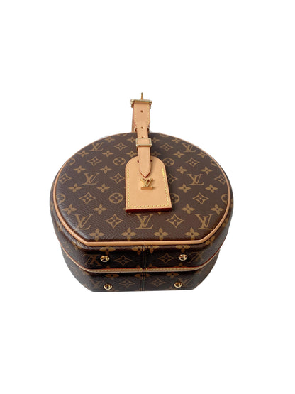 BROWN MONOGRAM CANVAS PETITE BOITE CHAPEAU BAG