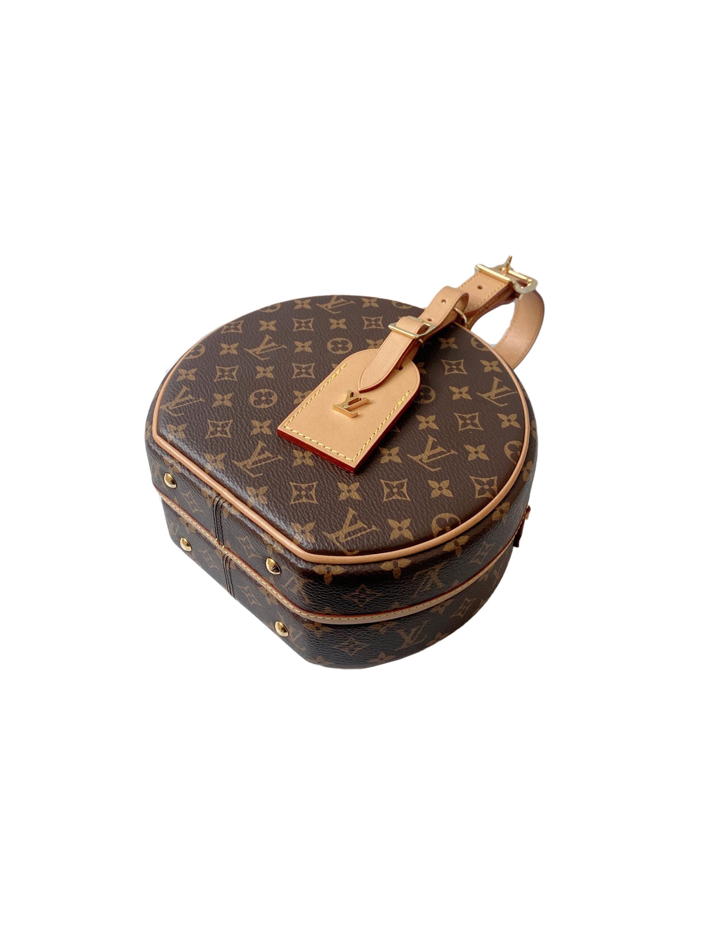 BROWN MONOGRAM CANVAS PETITE BOITE CHAPEAU BAG