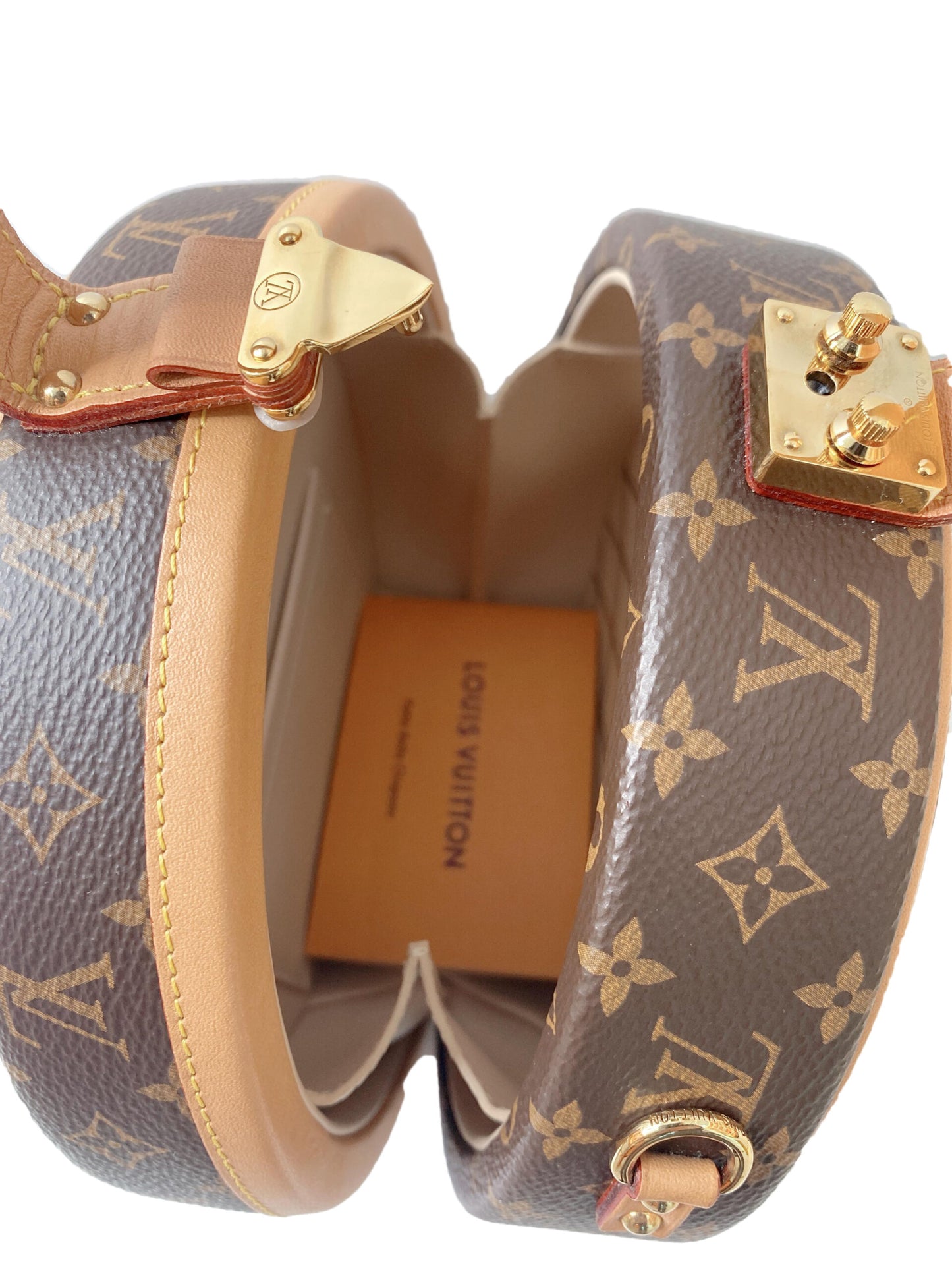 BROWN MONOGRAM CANVAS PETITE BOITE CHAPEAU BAG