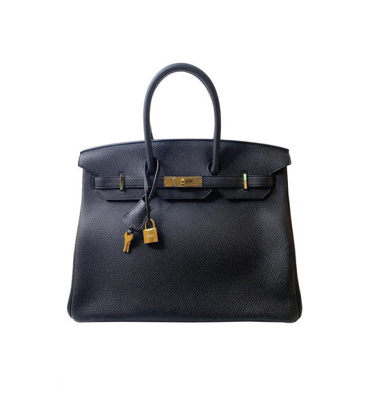 BLACK TOGO LEATHER BIRKIN 35 GHW HANDBAG