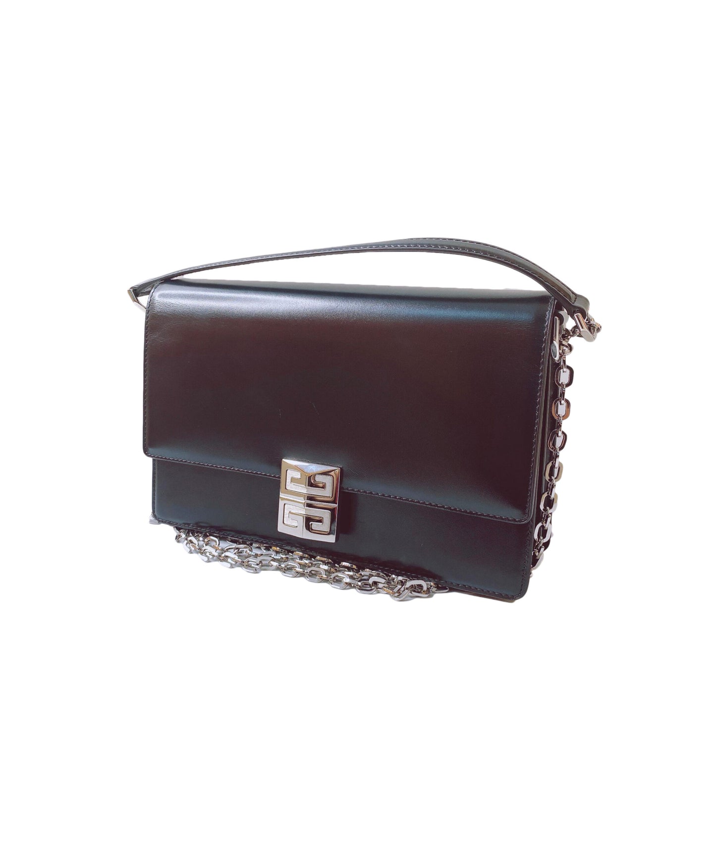 BLACK CALF LEATHER SMALL 4G BAG WITH CHAIN