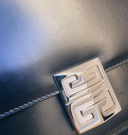 BLACK CALF LEATHER SMALL 4G BAG WITH CHAIN