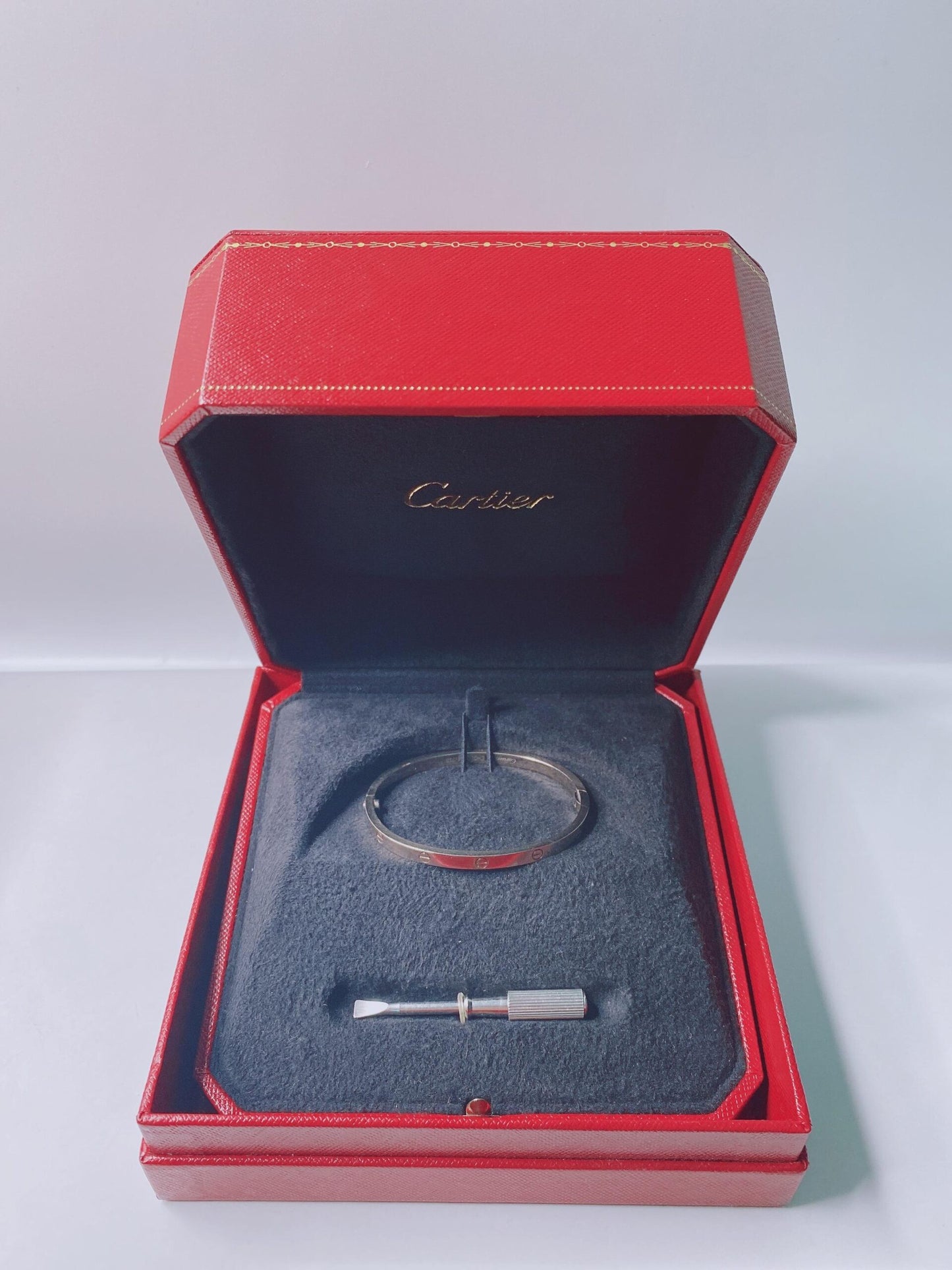 18K WHITE GOLD LOVE BRACELET, SMALL MODEL 15