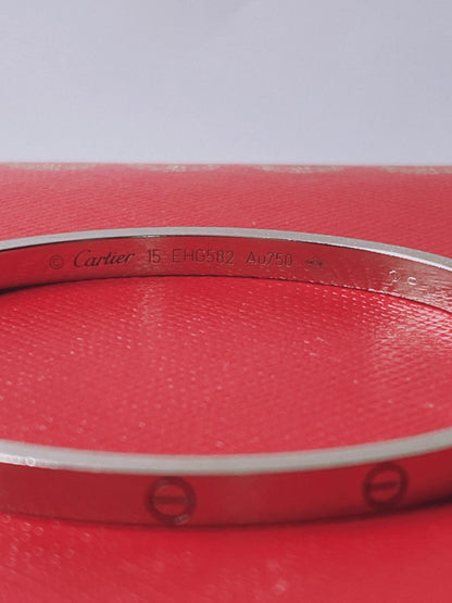 18K WHITE GOLD LOVE BRACELET, SMALL MODEL 15