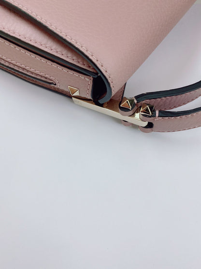BLUSH PINK PEBBLED CALFSKIN JOYLOCK FLAP MESSENGER BAG