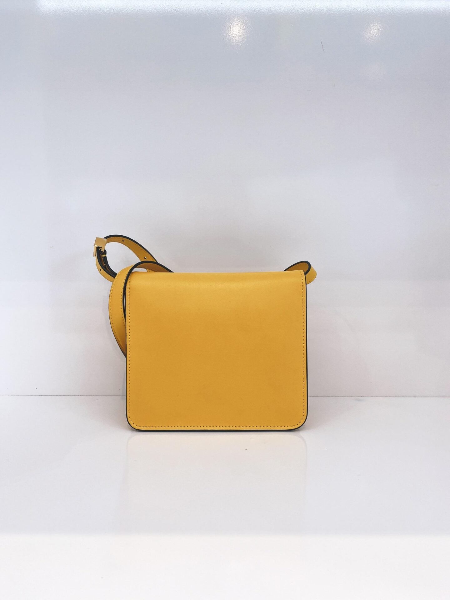 YELLOW LEATHER FAB WITH CRYSTAL DETAILS CROSSBODY BAG