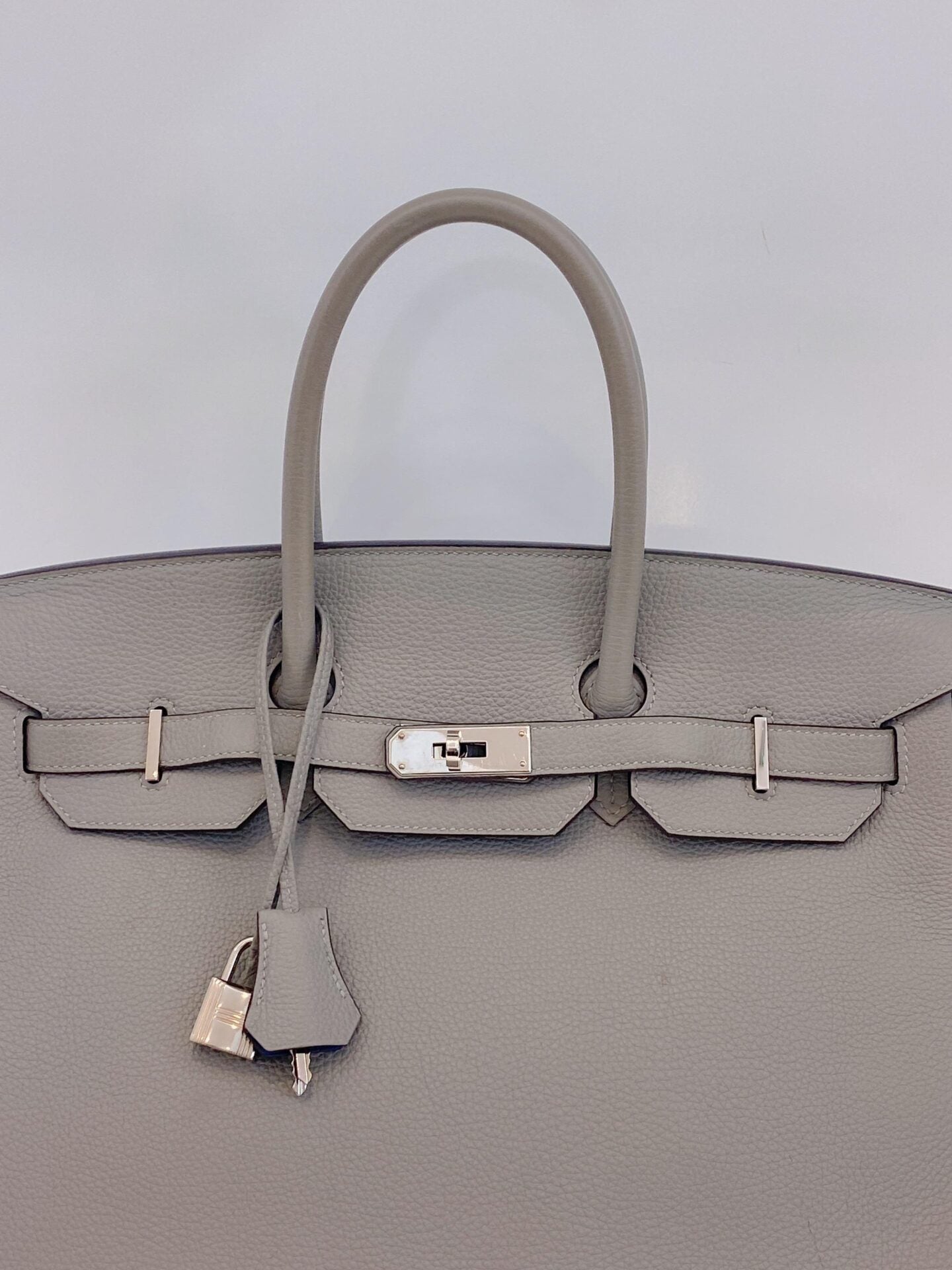 LIMITED EDITION GRIS MOUETTE & BLEU AGATE TOGO LEATHER VERSO BIRKIN 35 WITH PALLADIUM HARDWARE