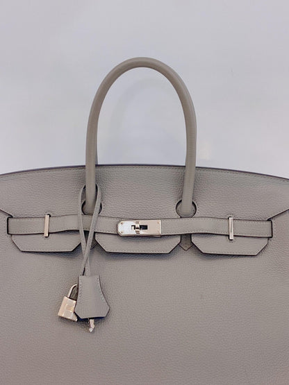 LIMITED EDITION GRIS MOUETTE & BLEU AGATE TOGO LEATHER VERSO BIRKIN 35 WITH PALLADIUM HARDWARE