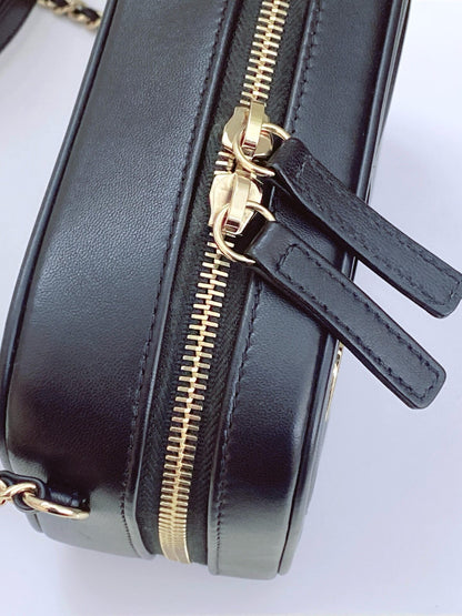 BLACK LAMBSKIN CC MANIA SMALL CAMERA BAG