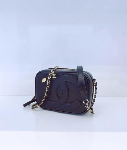 BLACK LAMBSKIN CC MANIA SMALL CAMERA BAG