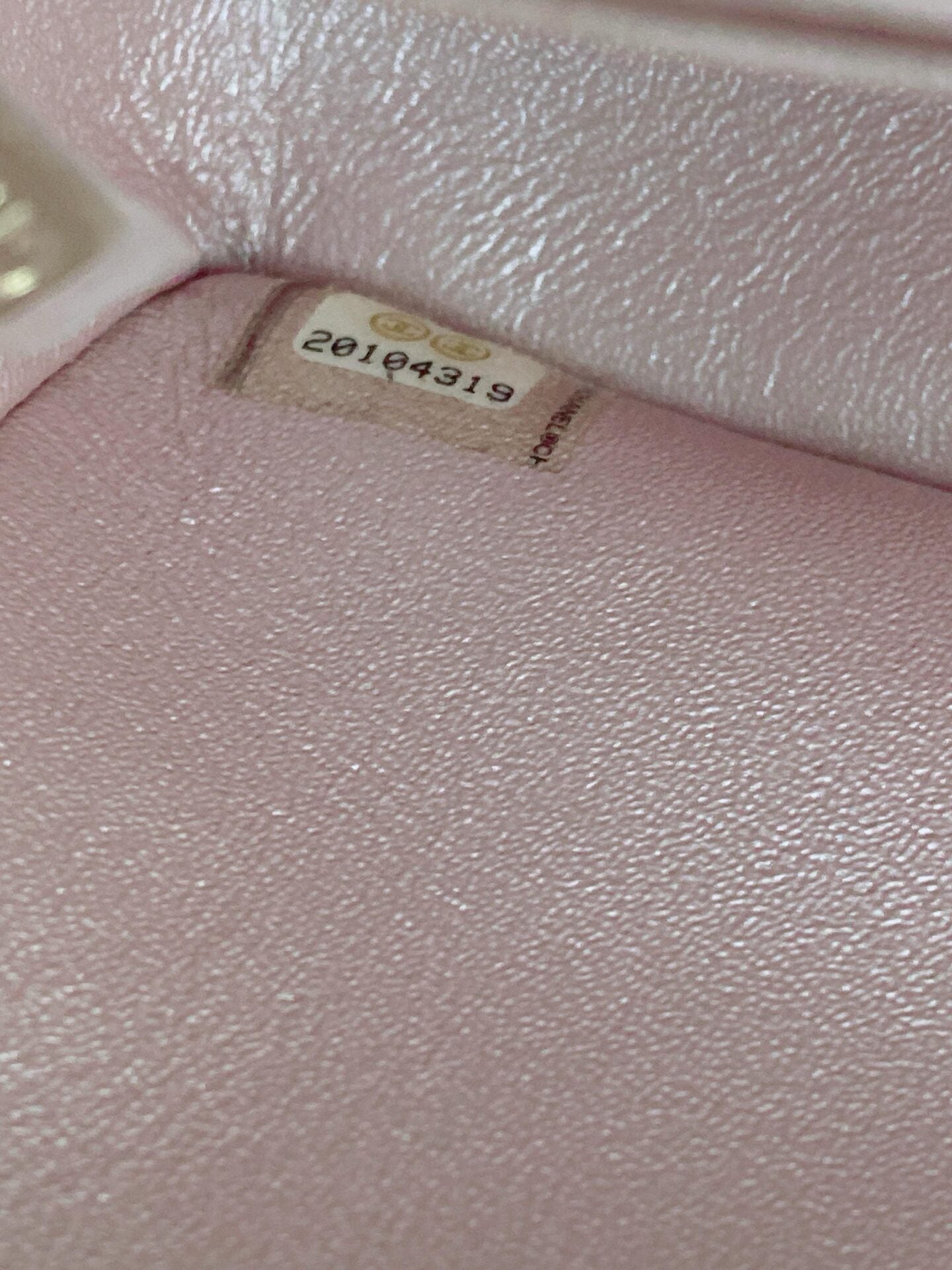 PINK METALLIC GOATSKIN QUILTED MINI RECTANGULAR CLASSIC FLAP BAG