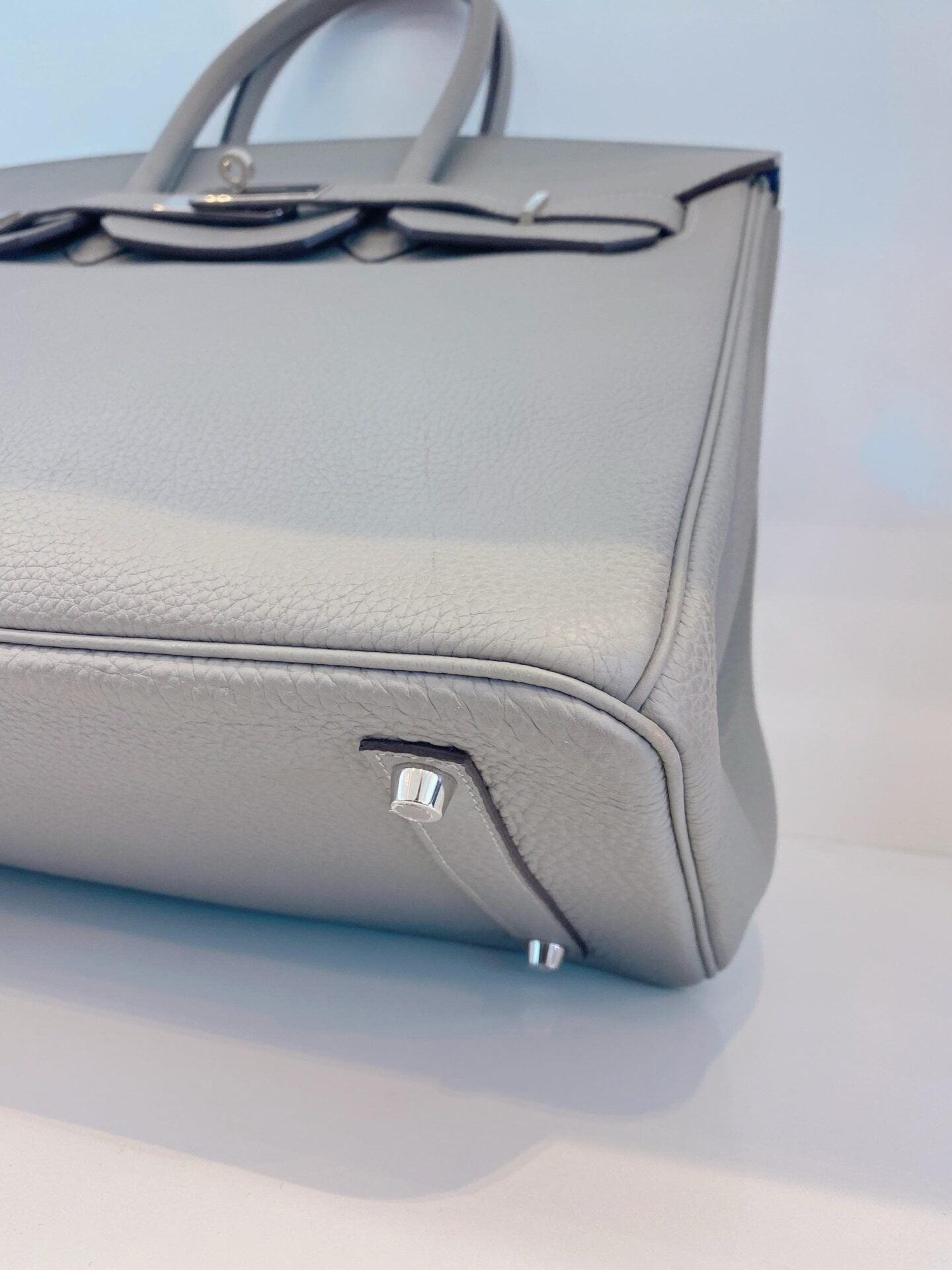 LIMITED EDITION GRIS MOUETTE & BLEU AGATE TOGO LEATHER VERSO BIRKIN 35 WITH PALLADIUM HARDWARE