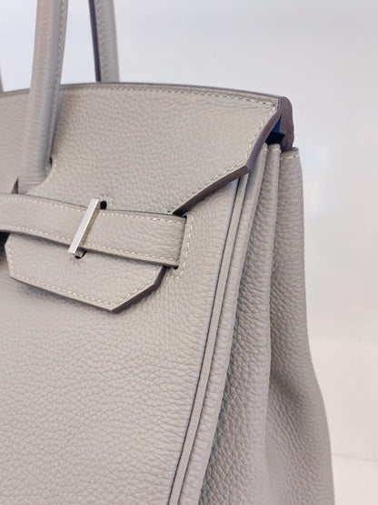 LIMITED EDITION GRIS MOUETTE & BLEU AGATE TOGO LEATHER VERSO BIRKIN 35 WITH PALLADIUM HARDWARE