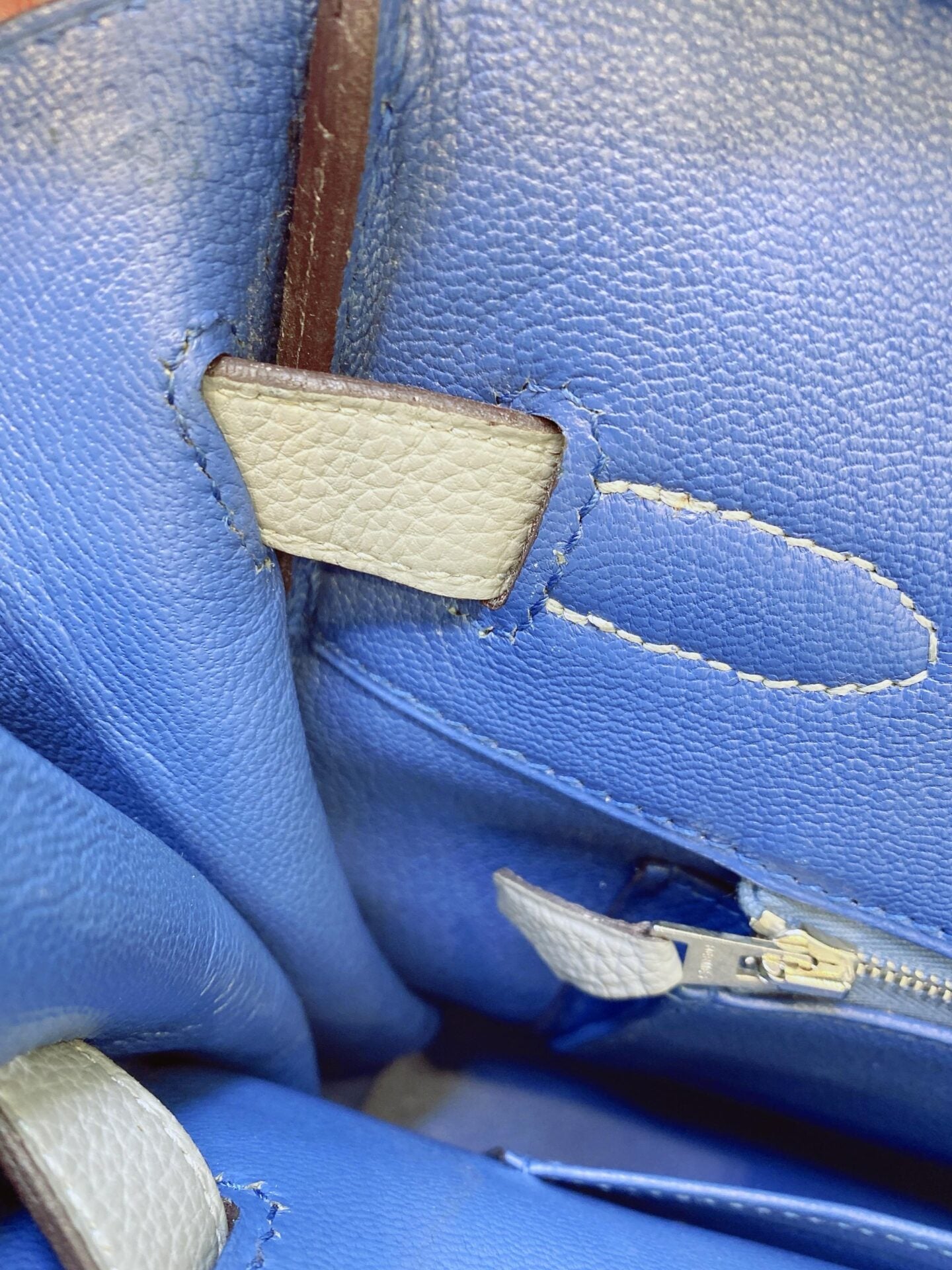 LIMITED EDITION GRIS MOUETTE & BLEU AGATE TOGO LEATHER VERSO BIRKIN 35 WITH PALLADIUM HARDWARE
