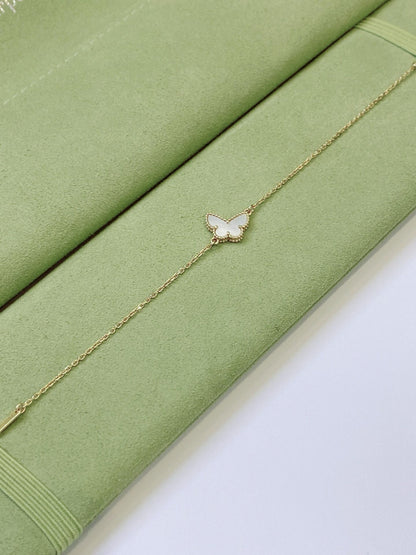 SWEET BUTTERFLY BRACELET 18K YELLOW GOLD MOTHER OF PEARL