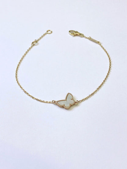 SWEET BUTTERFLY BRACELET 18K YELLOW GOLD MOTHER OF PEARL