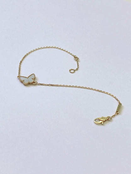 SWEET BUTTERFLY BRACELET 18K YELLOW GOLD MOTHER OF PEARL