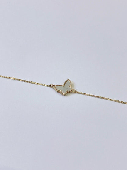 SWEET BUTTERFLY BRACELET 18K YELLOW GOLD MOTHER OF PEARL