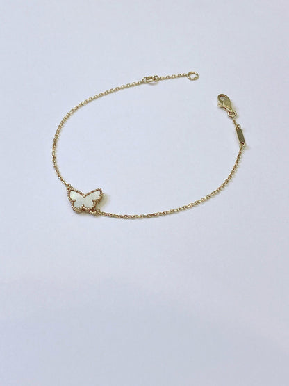 SWEET BUTTERFLY BRACELET 18K YELLOW GOLD MOTHER OF PEARL
