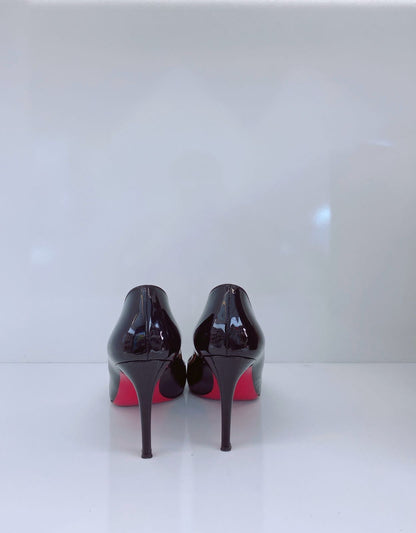 BLACK PATENT LEATHER PIGALLE PUMPS 38