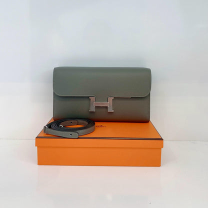 GRIS MEYER EVERCOLOR CONSTANCE TO GO WALLET PALLADIUM HARDWARE