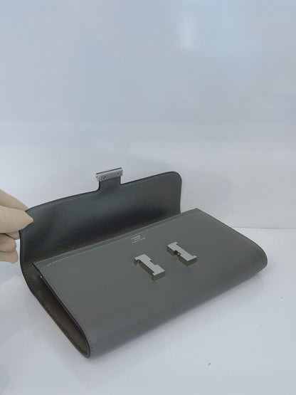 GRIS MEYER EVERCOLOR CONSTANCE TO GO WALLET PALLADIUM HARDWARE