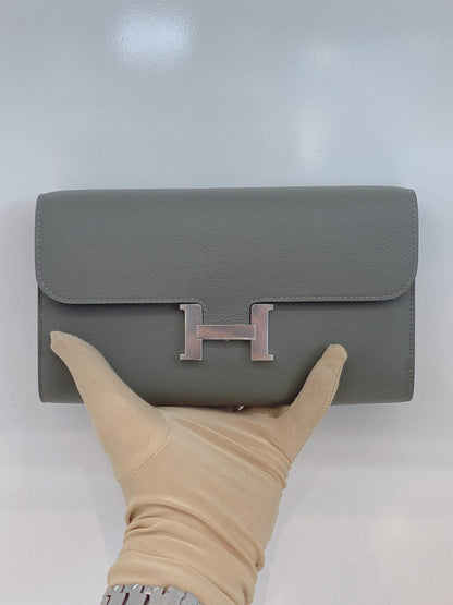 GRIS MEYER EVERCOLOR CONSTANCE TO GO WALLET PALLADIUM HARDWARE