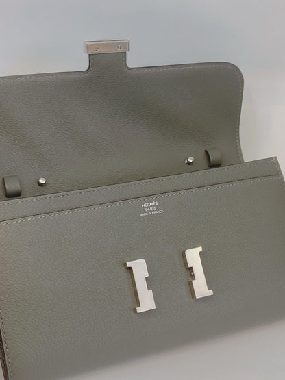 GRIS MEYER EVERCOLOR CONSTANCE TO GO WALLET PALLADIUM HARDWARE