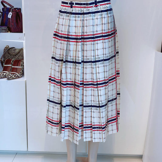 INTERLOCKING DOUBLE G CHAIN LONG SLEEVES SHIRT AND SKIRT SET