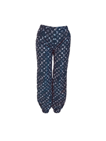 BLACK WHITE STENCIL EFFECT MONOGRAM JOGGING PANTS