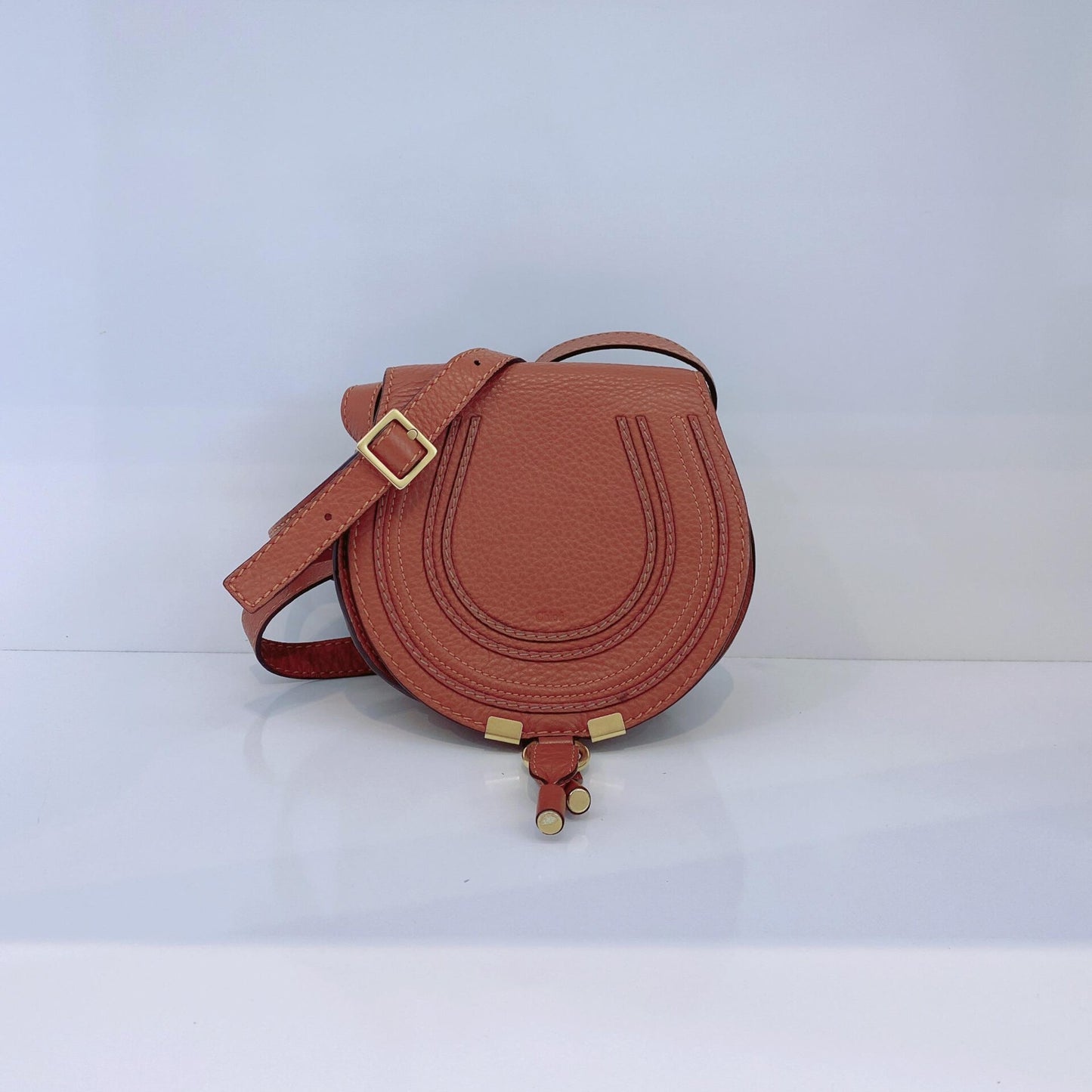 BROWN LEATHER MARCIE CROSSBODY BAG