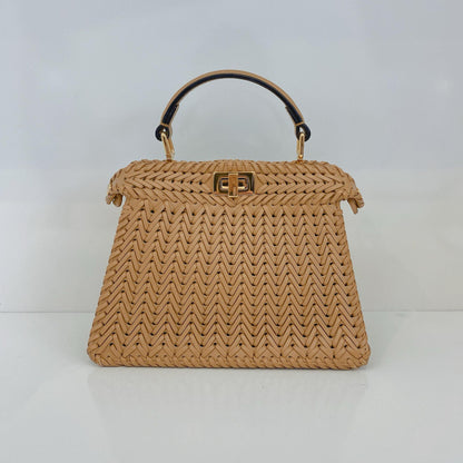 BEIGE NAPPA INTRECCIATO LEATHER PETITE ISEEU PEEKABOO