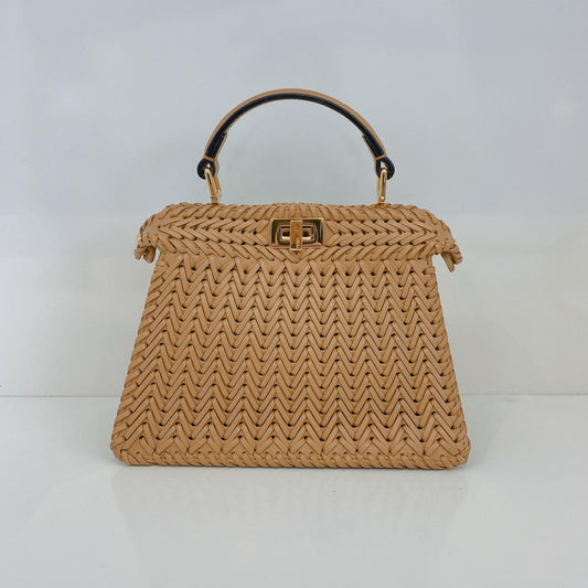 BEIGE NAPPA INTRECCIATO LEATHER PETITE ISEEU PEEKABOO