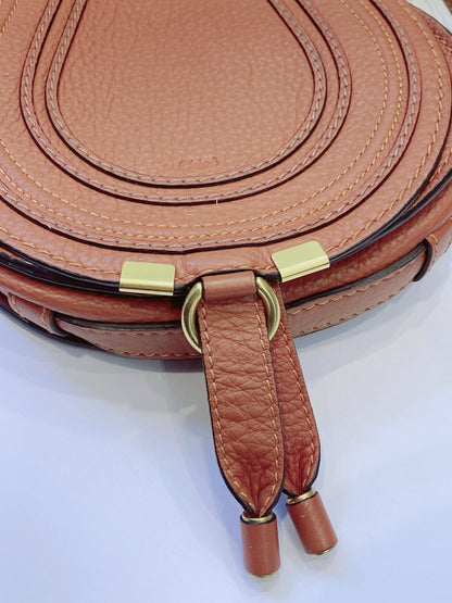 BROWN LEATHER MARCIE CROSSBODY BAG