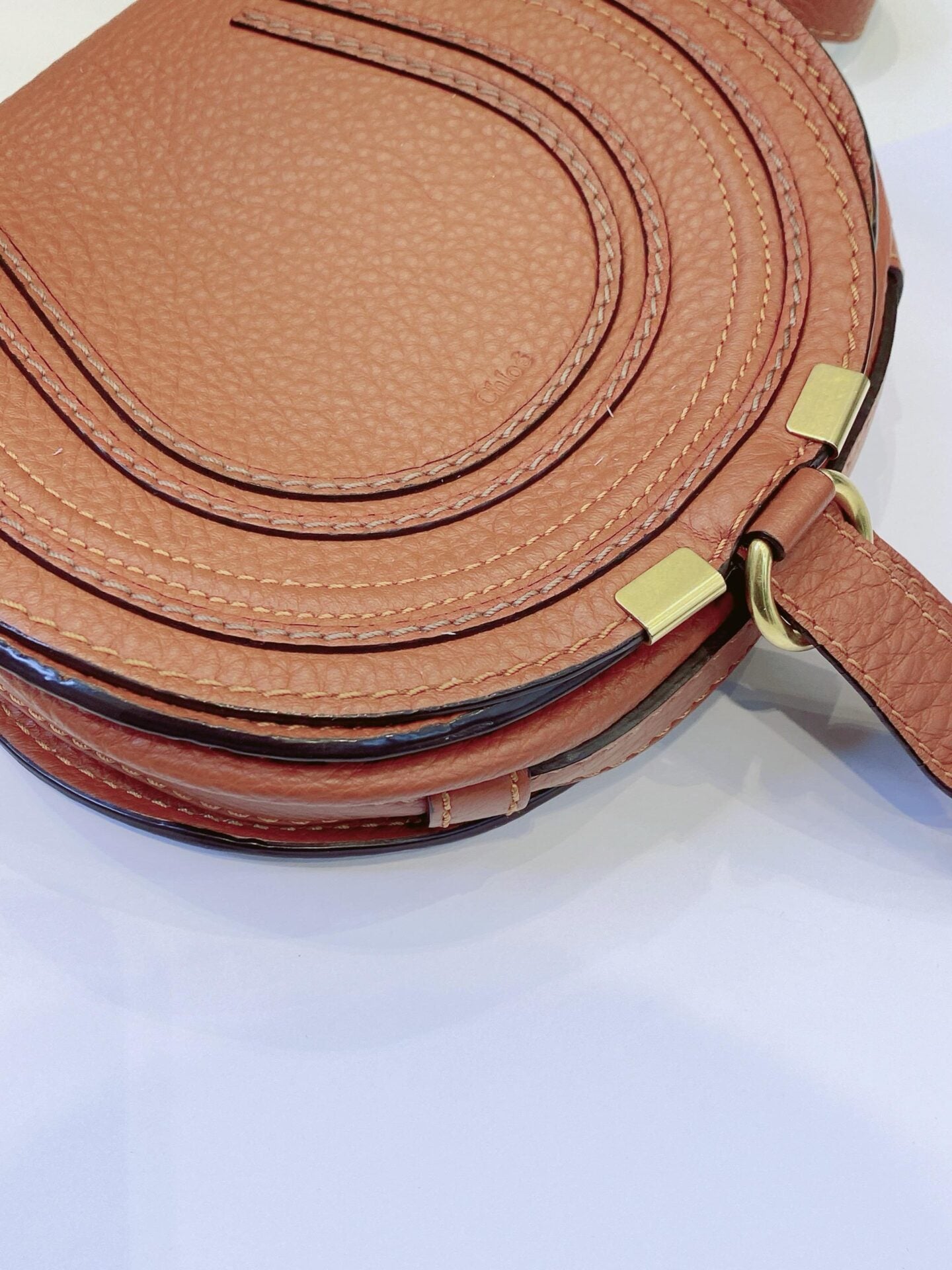 BROWN LEATHER MARCIE CROSSBODY BAG