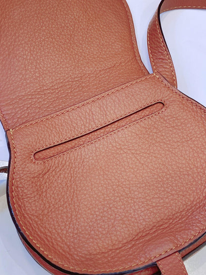 BROWN LEATHER MARCIE CROSSBODY BAG