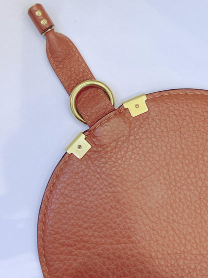 BROWN LEATHER MARCIE CROSSBODY BAG