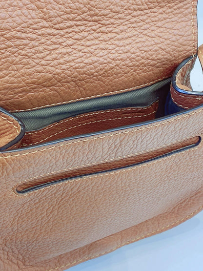 BROWN LEATHER MARCIE CROSSBODY BAG