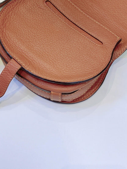 BROWN LEATHER MARCIE CROSSBODY BAG