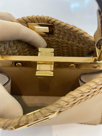 BEIGE NAPPA INTRECCIATO LEATHER PETITE ISEEU PEEKABOO