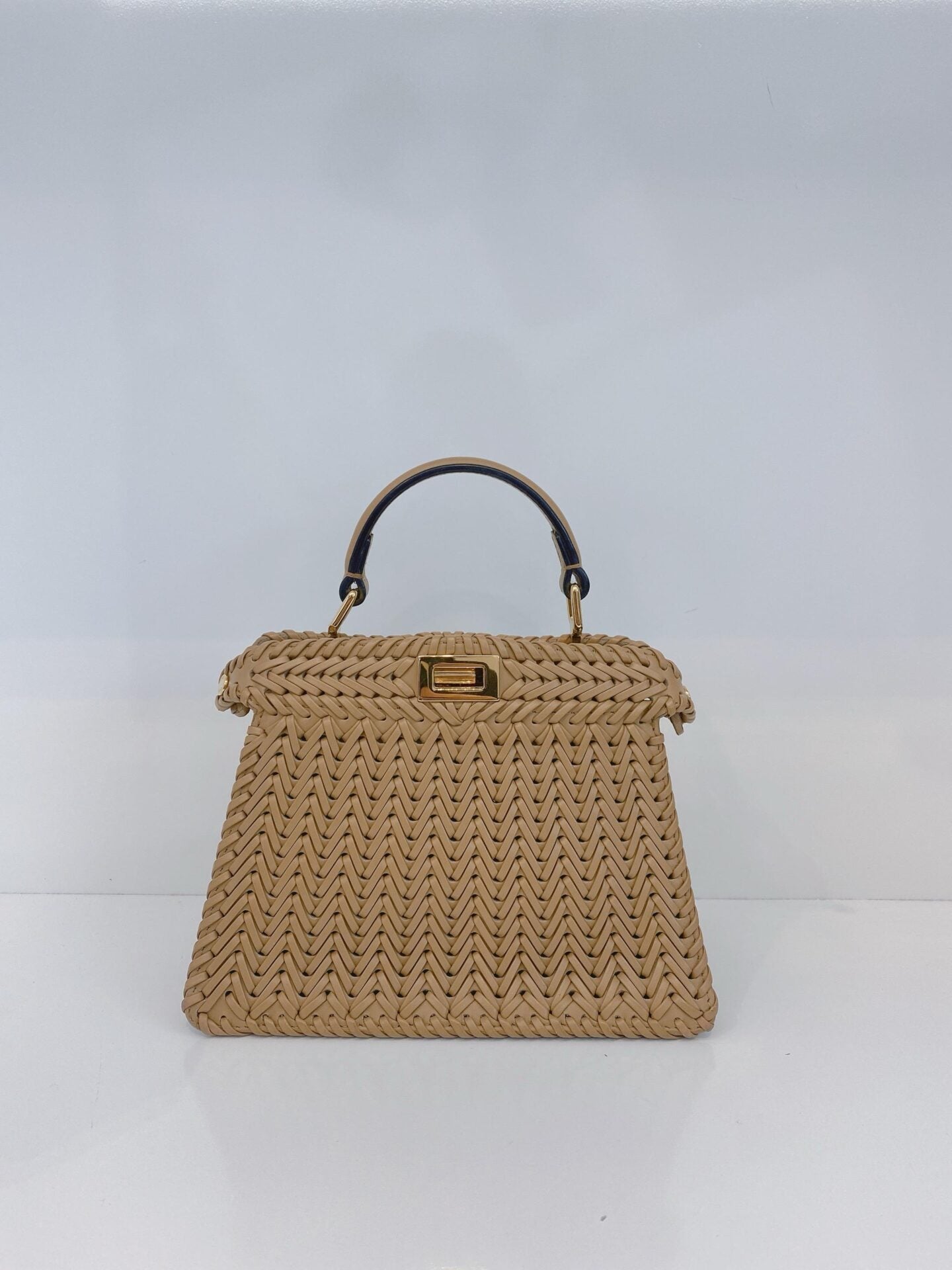 BEIGE NAPPA INTRECCIATO LEATHER PETITE ISEEU PEEKABOO