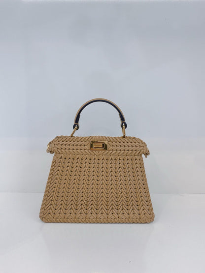 BEIGE NAPPA INTRECCIATO LEATHER PETITE ISEEU PEEKABOO